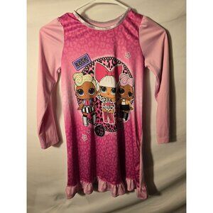 Lol Surprise girls Nightgown gown Sleep Shirt Size 8 Pink Medium M Pajamas
